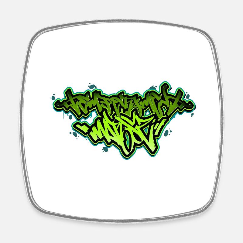 Graffiti Style - Magnet carré - blanc