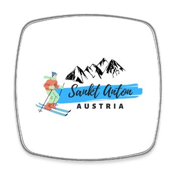Sankt Anton - Viereckiger Kühlschrankmagnet - Weiß - Vorne