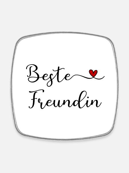 Beste Freundin - Viereckiger Kühlschrankmagnet - Weiß