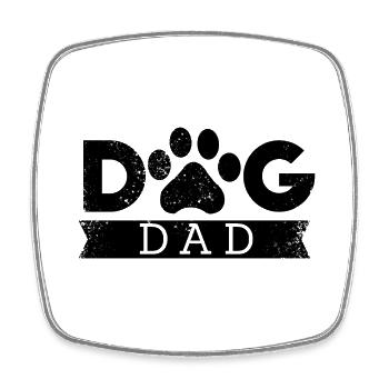 Dog Dad - Fun design of dog lover dad - Square fridge magnet - white - Front