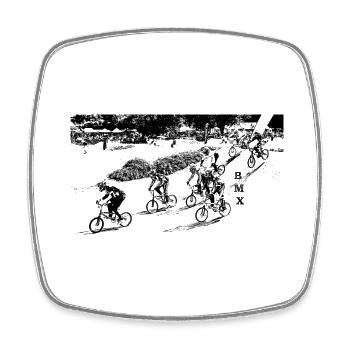 bmx race racing vtt motocross mtb bike rad - Magnet carré - blanc - Devant