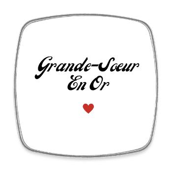 grande-sœur en or - Magnet carré - blanc - Devant