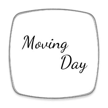 Moving day - Magnet carré - blanc - Devant