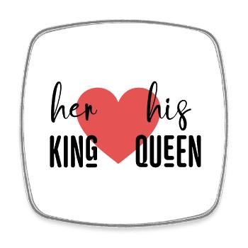 Her King His Queen - Square fridge magnet - white - Front
