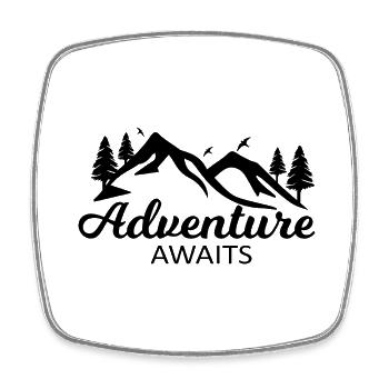 Adventure Travel Hiking Mountain - Square fridge magnet - white - Front