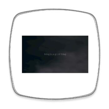 Living is a good thing - Square fridge magnet - white - Front
