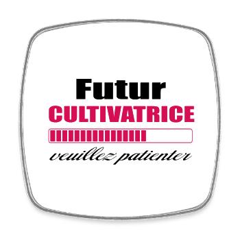 Futur Cultivatrice - Magnet carré - blanc - Devant