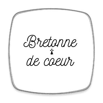 Bretonne de coeur Logo - Magnet carré - blanc - Devant