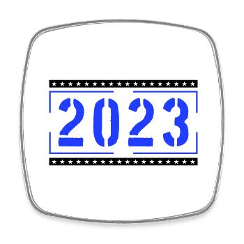 2023 - Square fridge magnet - white - Front