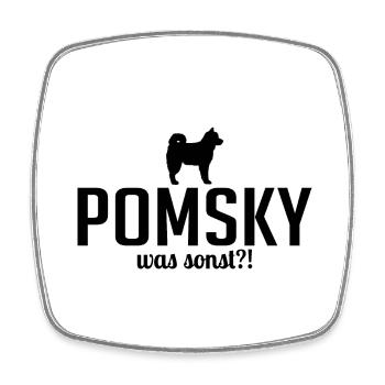 Pomsky was sonst Hundespruch Hunde Hund - Viereckiger Kühlschrankmagnet - Weiß - Vorne