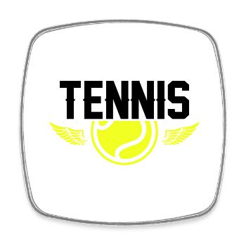 Tennis - Viereckiger Kühlschrankmagnet - Weiß - Vorne