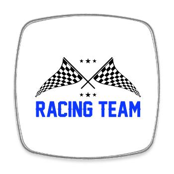racing team 0 - Viereckiger Kühlschrankmagnet - Weiß - Vorne