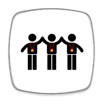 Gewinner Team - Viereckiger Kühlschrankmagnet - Weiß - Vorne