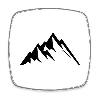 Montagnes - Magnet carré - blanc - Devant