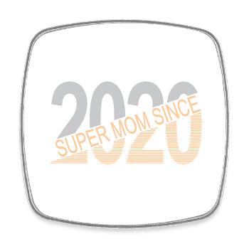 Super Mama seit 2020 - Viereckiger Kühlschrankmagnet - Weiß - Vorne