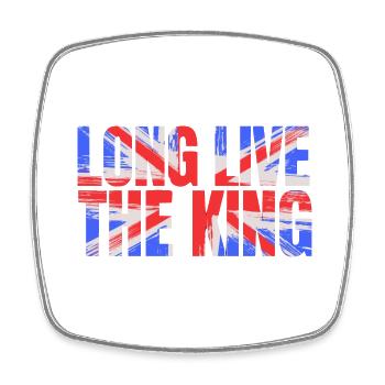 Britischer König Krönung Charles England Flagge - Viereckiger Kühlschrankmagnet - Weiß - Vorne
