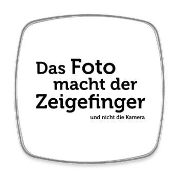 Das Foto macht der Zeigefinger - Viereckiger Kühlschrankmagnet - Weiß - Vorne