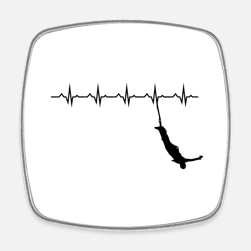 Bungee Jumping Evolution Sport Fun - Square fridge magnet - white