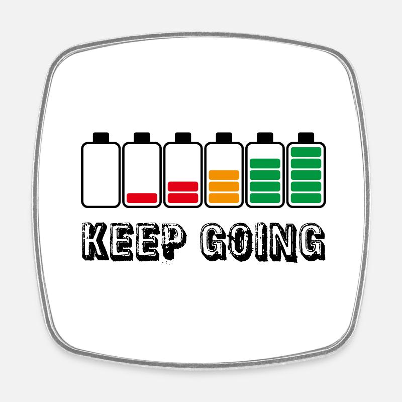 keep going - Magnet carré - blanc