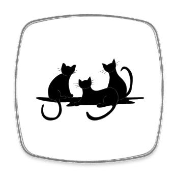 Cats - Square fridge magnet - white - Front