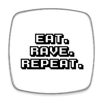 eat rave repeat - Viereckiger Kühlschrankmagnet - Weiß - Vorne