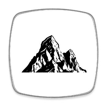 Symbole montagne nature - Magnet carré - blanc - Devant