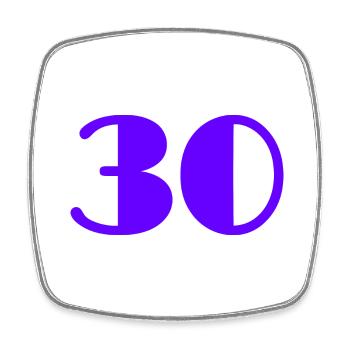 30 ANS. 30. 30e ANNIVERSAIRE. ANNIVERSAIRE 30 ANS - Magnet carré - blanc - Devant