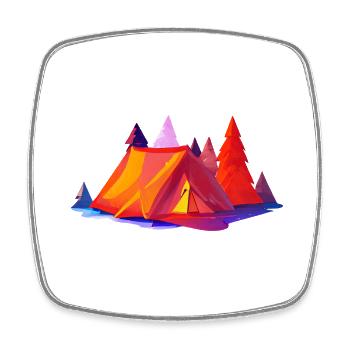 Camping Camp Cadeau Caravane Camping Camper - Magnet carré - blanc - Devant