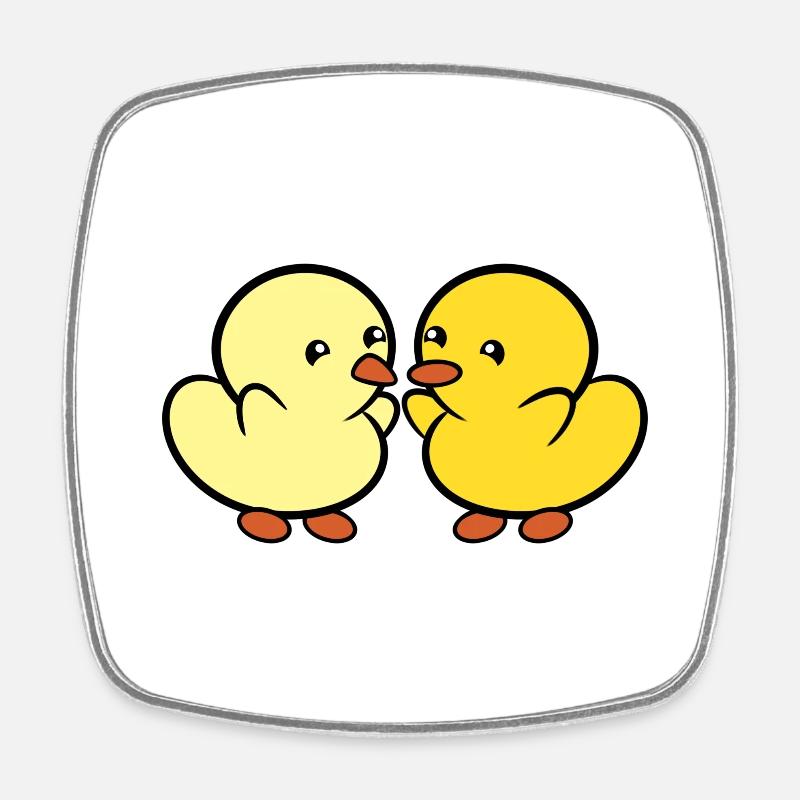 Duckie and Duck YAY - Square fridge magnet - white