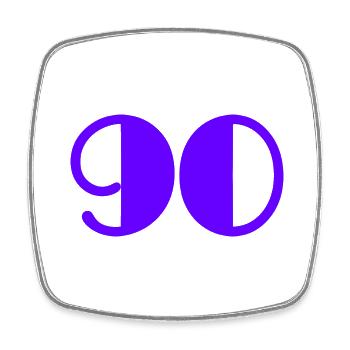 90. HAPPY BIRTHDAY. HAPPY BIRTHDAY - Square fridge magnet - white - Front