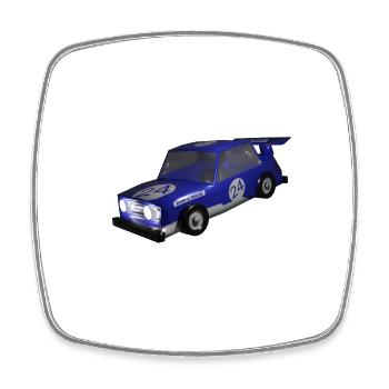 Rennauto - Viereckiger Kühlschrankmagnet - Weiß - Vorne