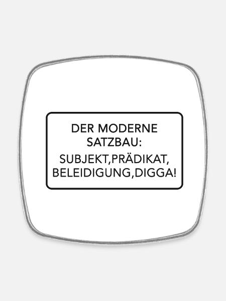 Der moderne Satzbau - Viereckiger Kühlschrankmagnet - Weiß