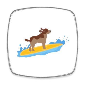 Surfen mit dem Hund - Viereckiger Kühlschrankmagnet - Weiß - Vorne