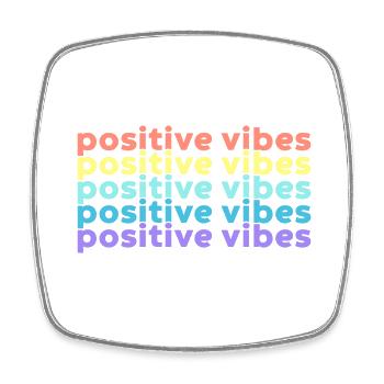 Positive Vibes (Regenbogen) - Viereckiger Kühlschrankmagnet - Weiß - Vorne