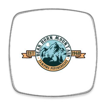 Bear Horn Mountain - Camping Psychedelics - Square fridge magnet - white - Front
