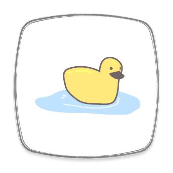 Bébé canard - Magnet carré - blanc - Devant