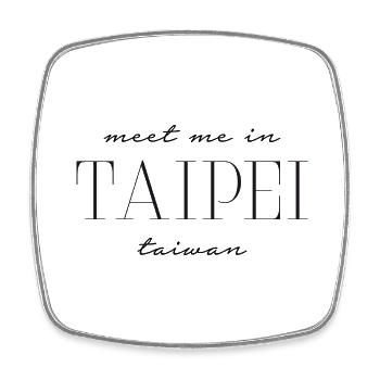 Meet me in Taihep - Taiwan - Square fridge magnet - white - Front