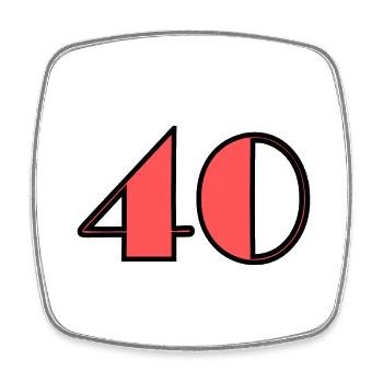 40 YEARS. 40th ANNIVERSARY. BIRTHDAY 40 YEARS. 40 - Square fridge magnet - white - Front