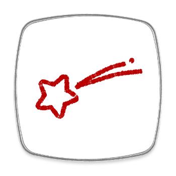 hand-drawn shooting star - Square fridge magnet - white - Front