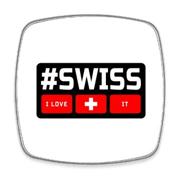 @SWISS - Viereckiger Kühlschrankmagnet - Weiß - Vorne