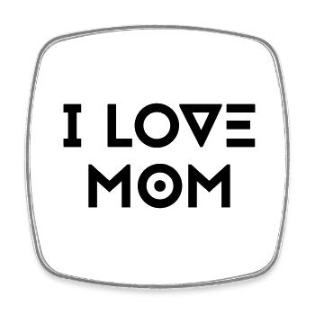 I LOVE MOM - Viereckiger Kühlschrankmagnet - Weiß - Vorne