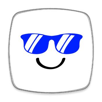 Smile - Square fridge magnet - white - Front
