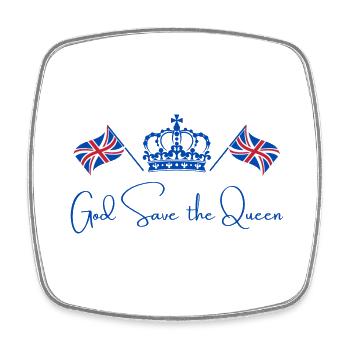 Britische Königin Krönung Camilla England Flagge - Viereckiger Kühlschrankmagnet - Weiß - Vorne