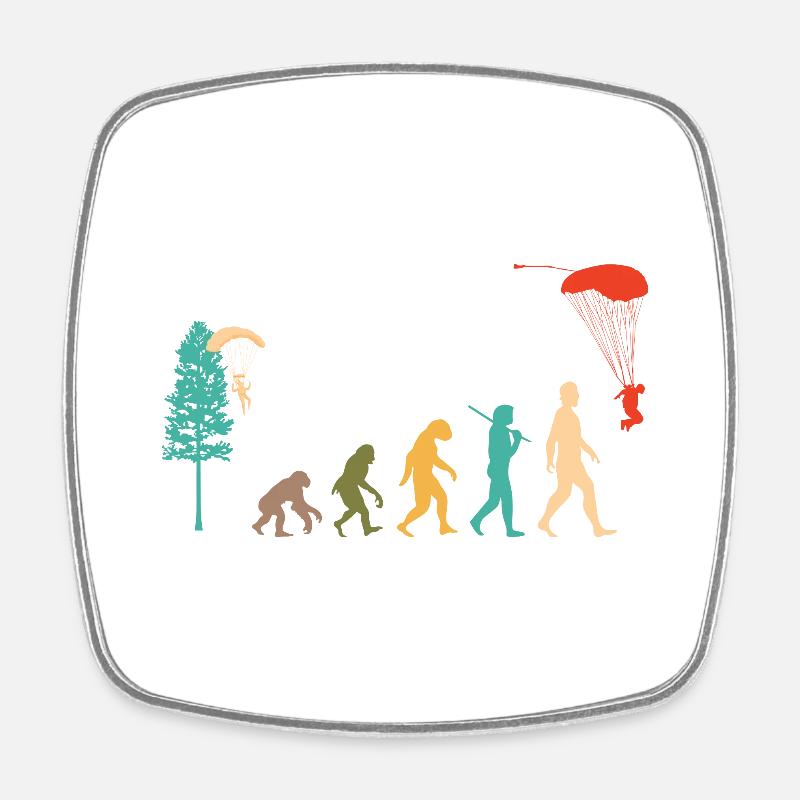 Skydive Evolution: Fallschirmspringer Design - Viereckiger Kühlschrankmagnet - Weiß