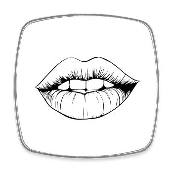 Lips, mouth, kissing lips - Square fridge magnet - white - Front