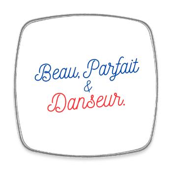 tee shirt Homme Beau Parfait et danseur - Magnet carré - blanc - Devant