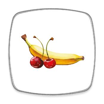 Banana Cherries - Square fridge magnet - white - Front