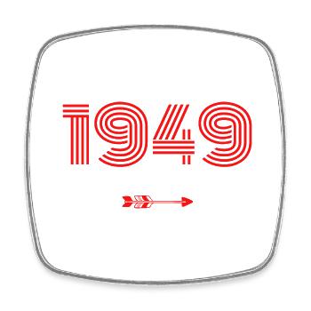 Né en 1949 - Magnet carré - blanc - Devant