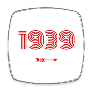 Né en 1939 - Magnet carré - blanc - Devant