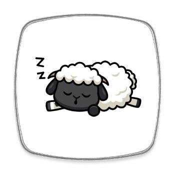 Sleeping lamb - Square fridge magnet - white - Front